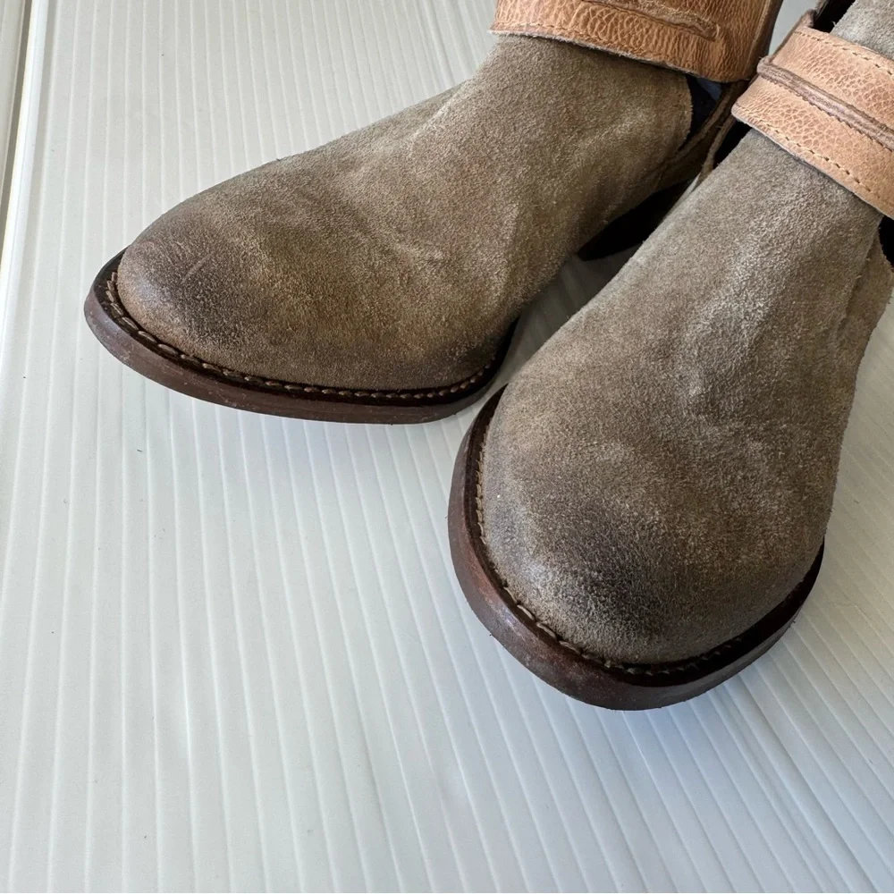 Rebels Taupe and Brown Ankle Booties